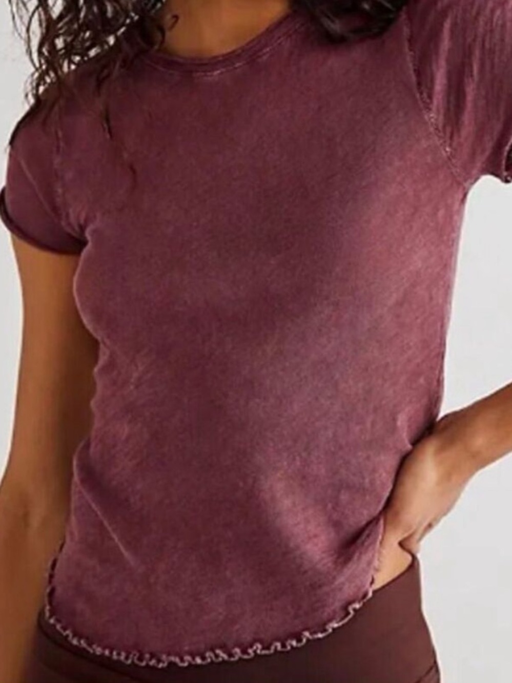 Free People x We The Free Be My Baby Tee Açaí T-shirt Top New